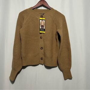 Banana Republic Women's Chunky Knit Front Button Cardigan sz Small NWT Tan